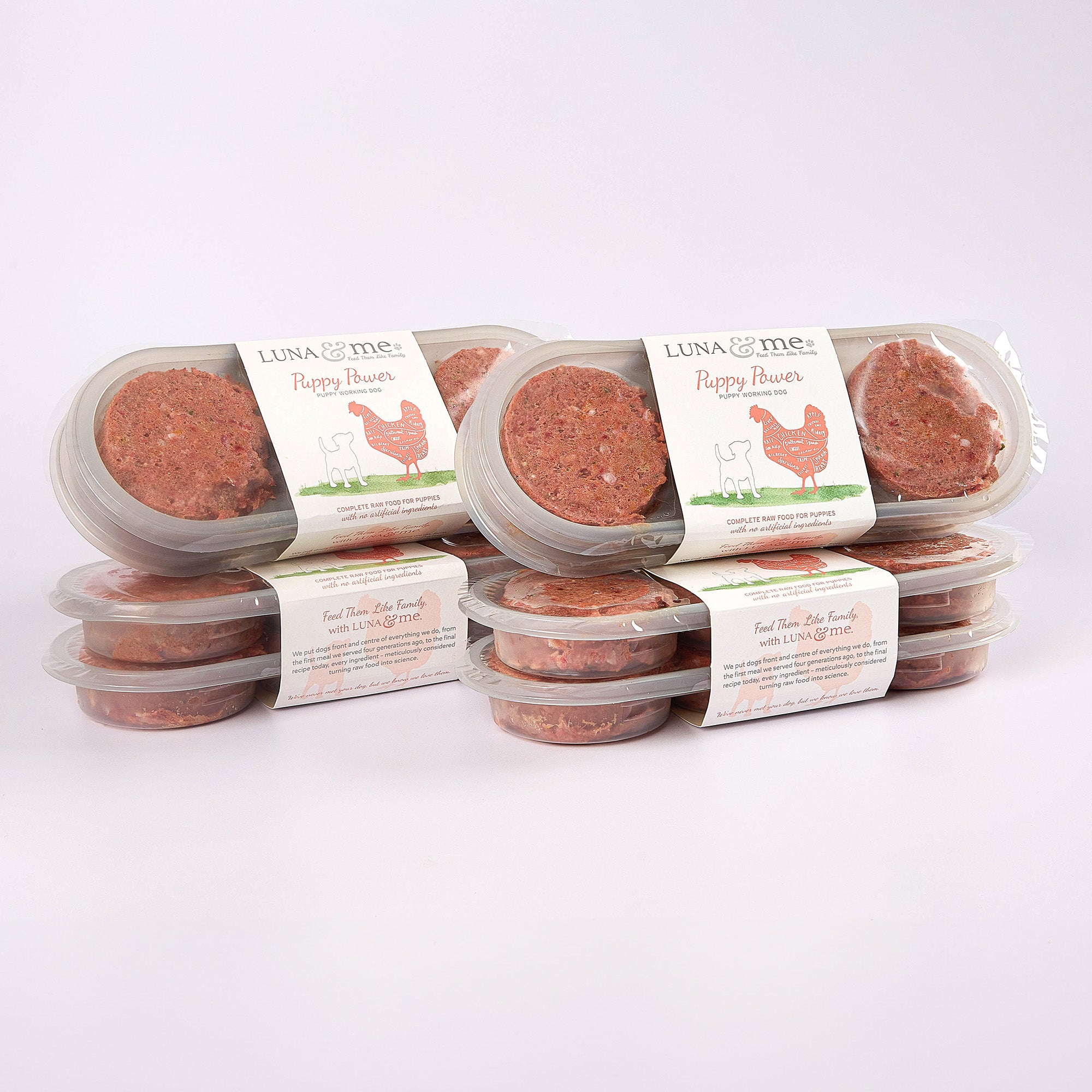 Raw Dog Food 72 Puppy Box Patties LUNA & me